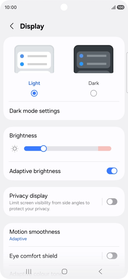 Press Privacy display.