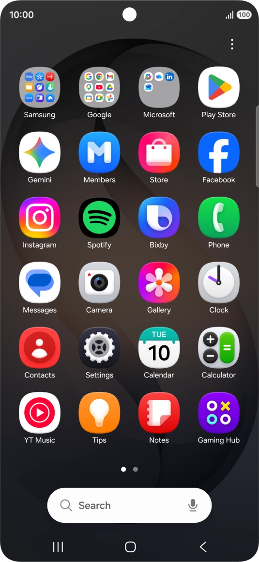 Press Gallery and go to the required folder.