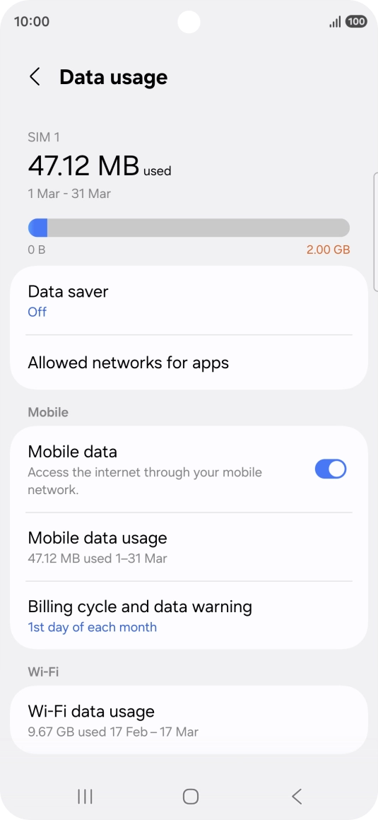 The total data usage is displayed.