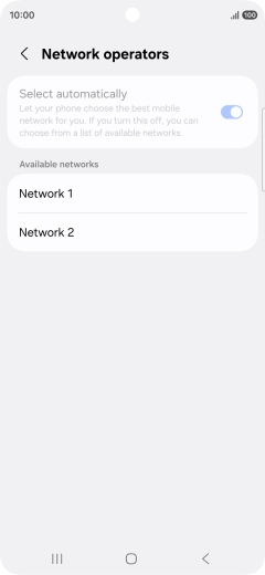 Press the required network.