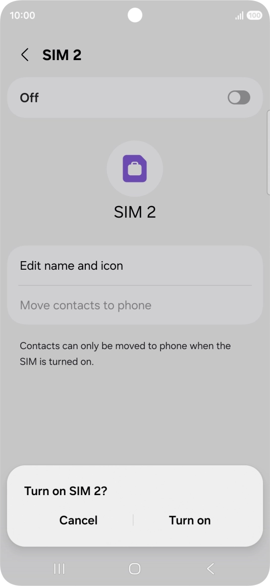 If you turn on use of the price plan, press Turn on.