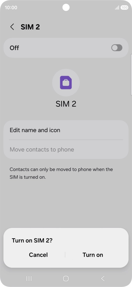 If you turn on use of the price plan, press Turn on.