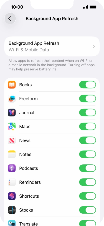 Press Background App Refresh.