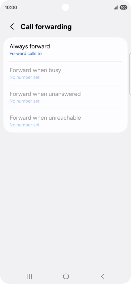 Press the required divert type.