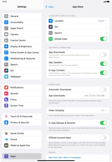 Press the indicator next to 