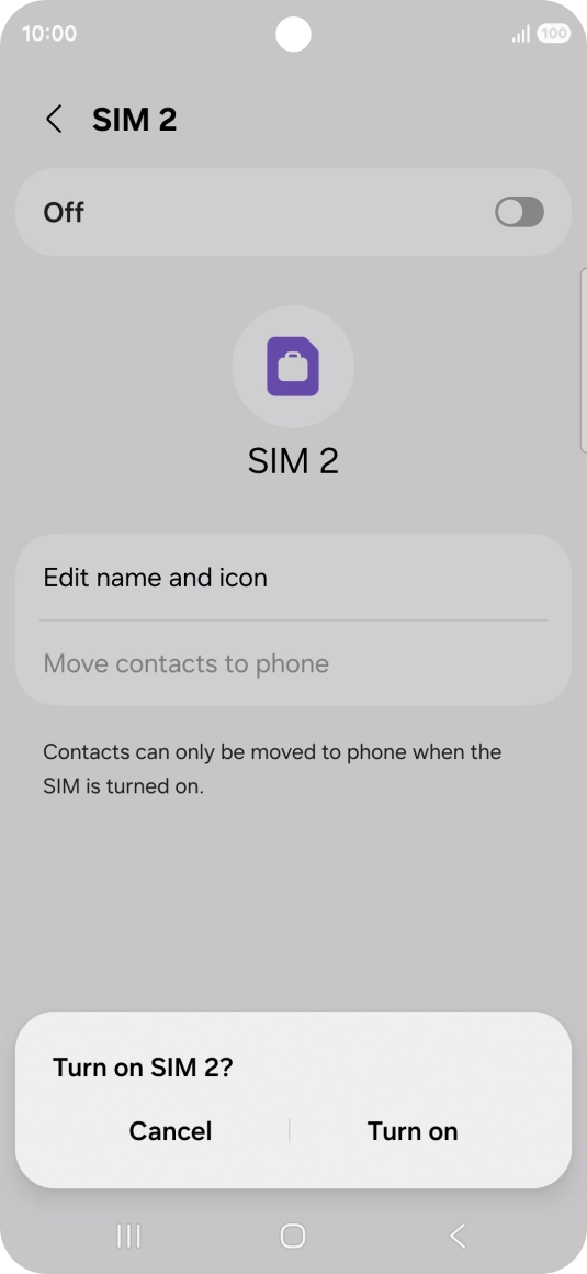 If you turn on use of the price plan, press Turn on.