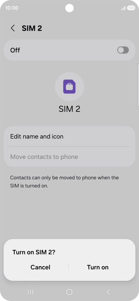If you turn on use of the price plan, press Turn on.
