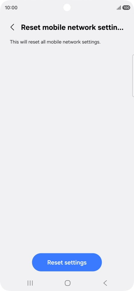 Press Reset settings.