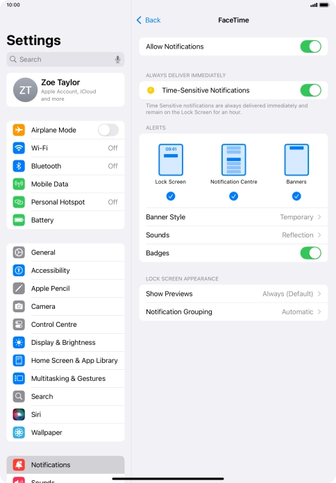 Press the indicator next to 