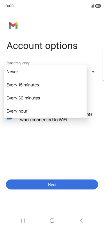 Press the required setting.