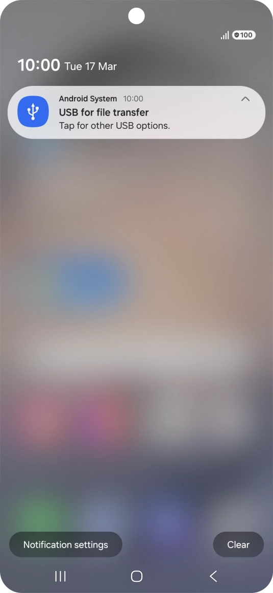 Press Tap for other USB options..