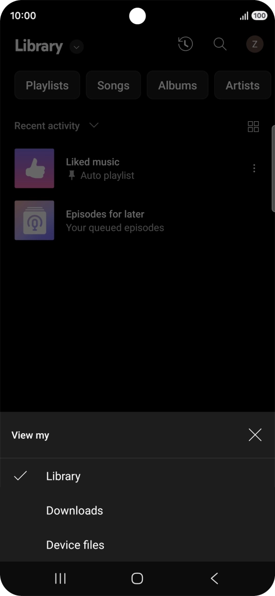 Press the required category and go to the required audio file.