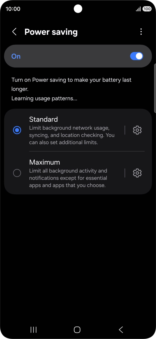 Press the indicators next to the required settings.