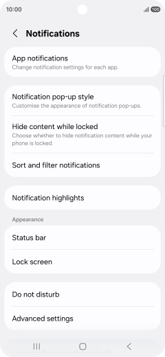 Press App notifications.
