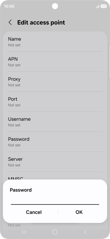 Key in secure and press OK.