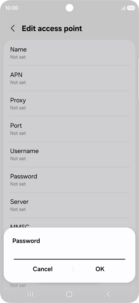 Key in secure and press OK.
