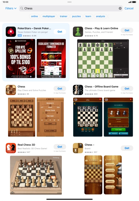 Press the required app.