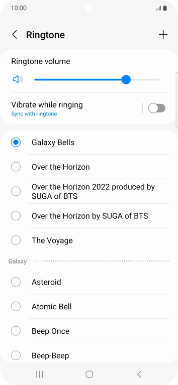 Press the required ring tones to hear them.