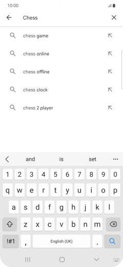 Key in the name or subject of the required app and press the search icon.