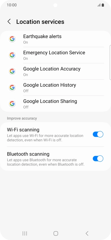 Press Google Location Accuracy.