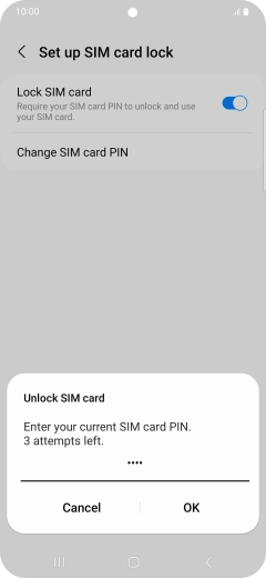 Key in your PIN and press OK. The default PIN is 1111.