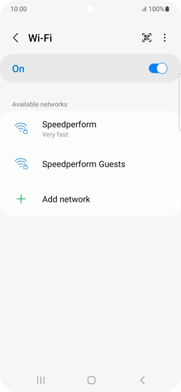 Press the required Wi-Fi network.
