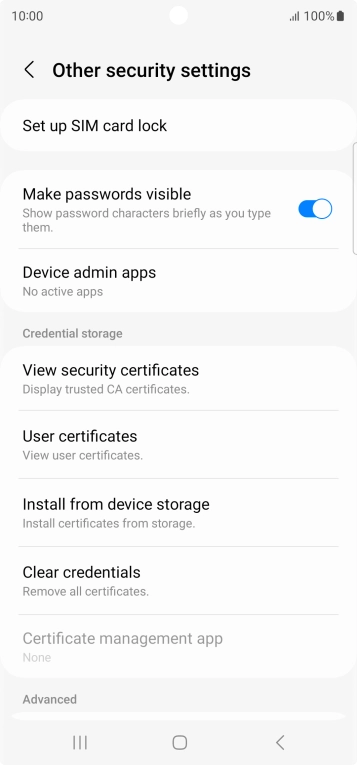 Press Set up SIM card lock.