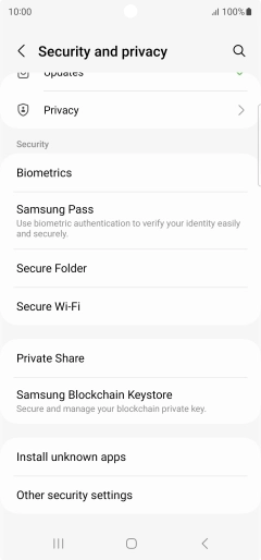 Press Other security settings.