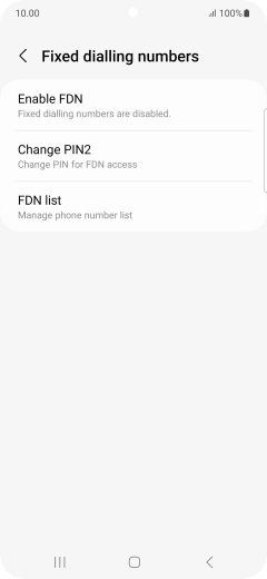 Press Enable FDN.