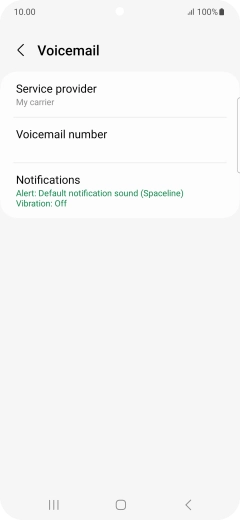 Press Voicemail number.