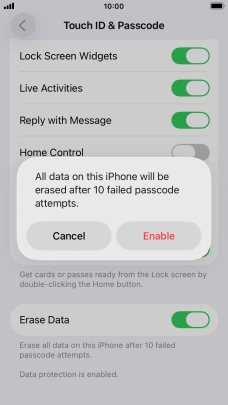 If you turn on the function, press Enable.
