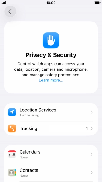 Press Location Services.