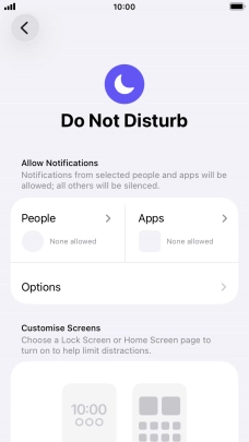 Press People and follow the instructions on the screen to select which contacts you would like to receive calls and notifications from when Do Not Disturb is turned on.