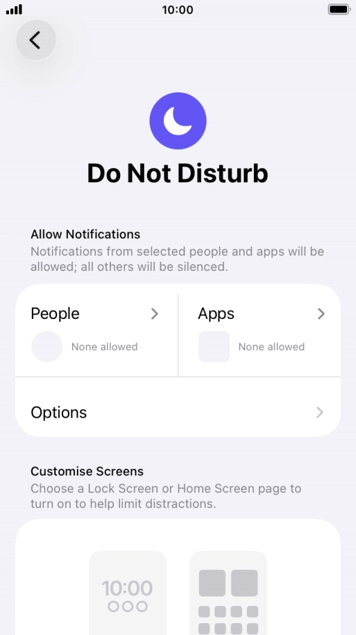 Press People and follow the instructions on the screen to select which contacts you would like to receive calls and notifications from when Do Not Disturb is turned on.