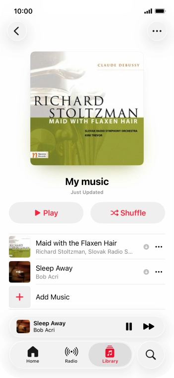 Press the song title.