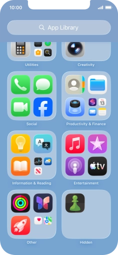 Press and hold the required app.