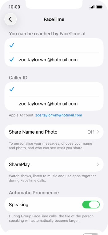 Press the required setting below 