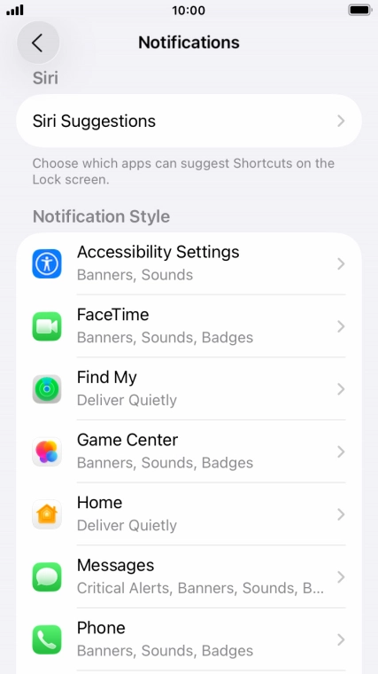 Press the required application.