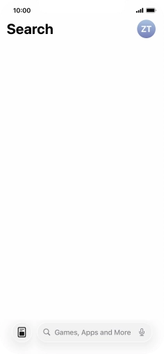 Press the search field and key in the name or subject of the required app.
