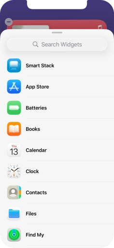 Press the required widget.