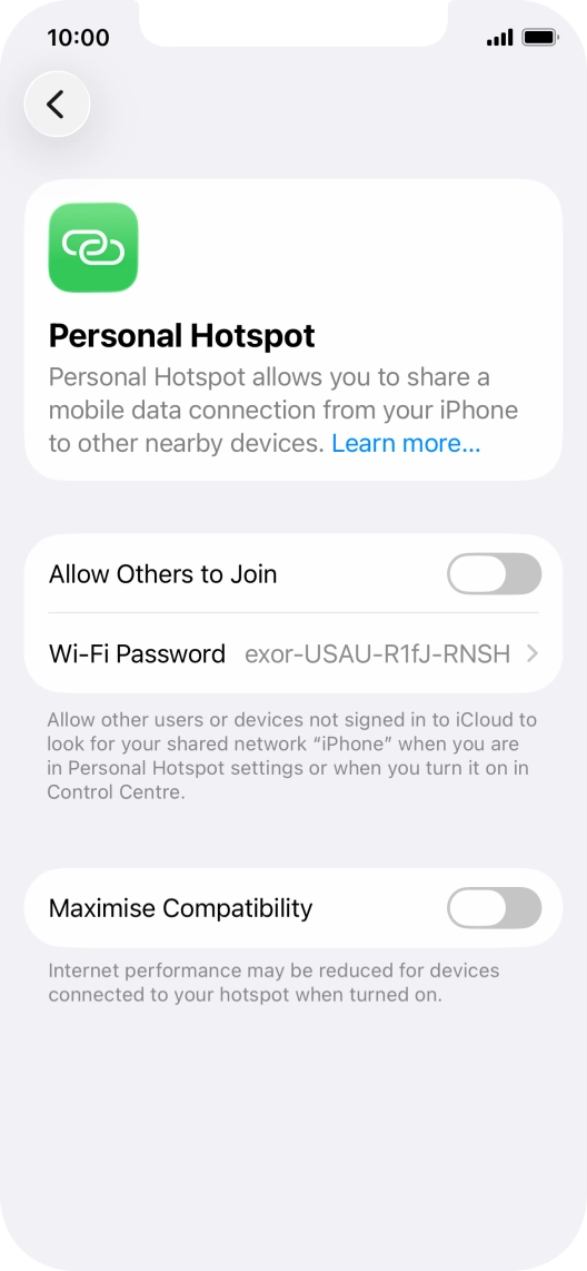 Press Wi-Fi Password and key in the required password.