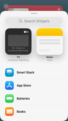 Press the required widget.