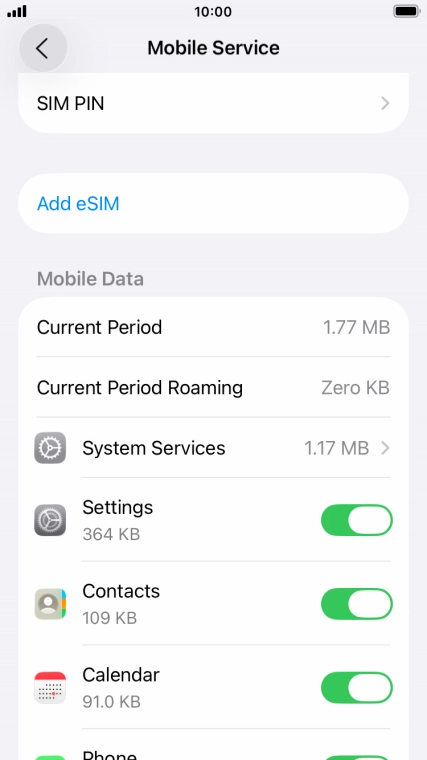 The total data usage is displayed next to Current Period.
