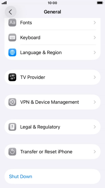 Press Transfer or Reset iPhone.