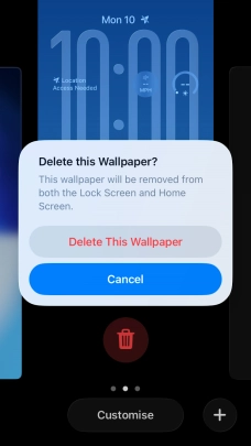 Press Delete This Wallpaper.