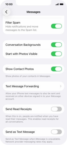 Press the indicator next to 