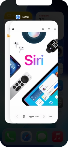 Slide upwards on the required application to end it.