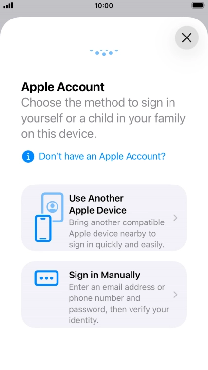 Press Sign in Manually.