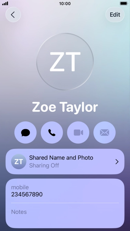 Press Shared Name and Photo.