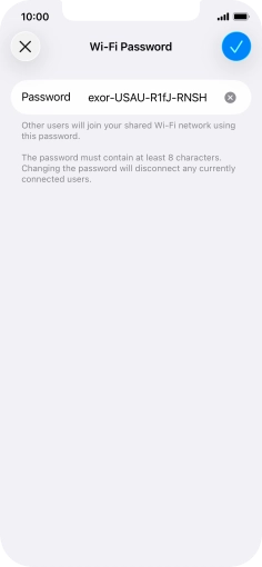 Press the confirm icon.
